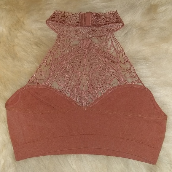 Dusty rose baroque high neck bralette - Picture 3 of 11